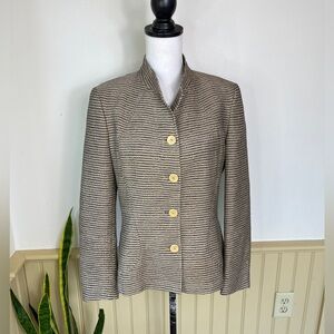 Zanella Italy Metallic Stripe Blazer 8 Dark Academia Heritage Luxe Jacket Office